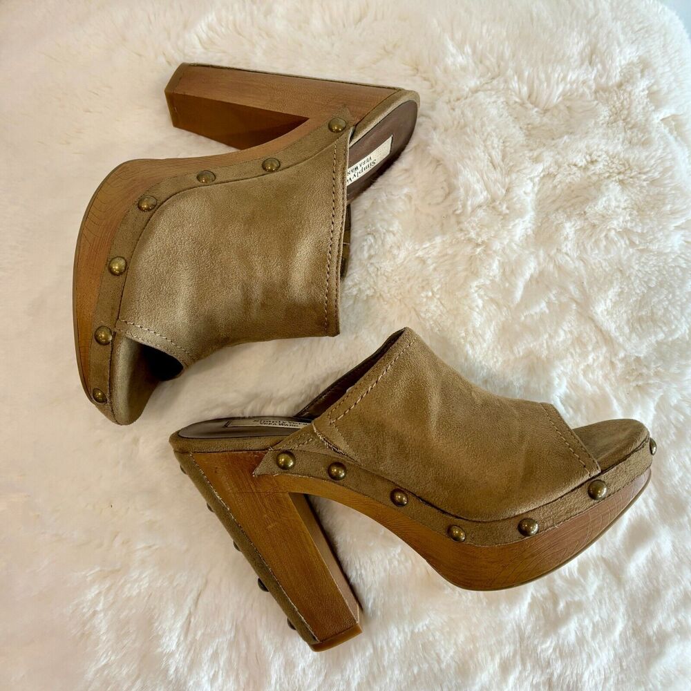 Simply Vera by Vera Wang Women's 73277 Textile Studded Peep Toe Size 7 M Tan